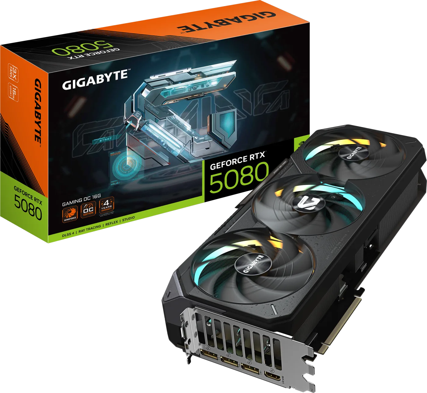 Видеокарта Gigabyte GeForce RTX 5080 GAMING OC 16 ГБ