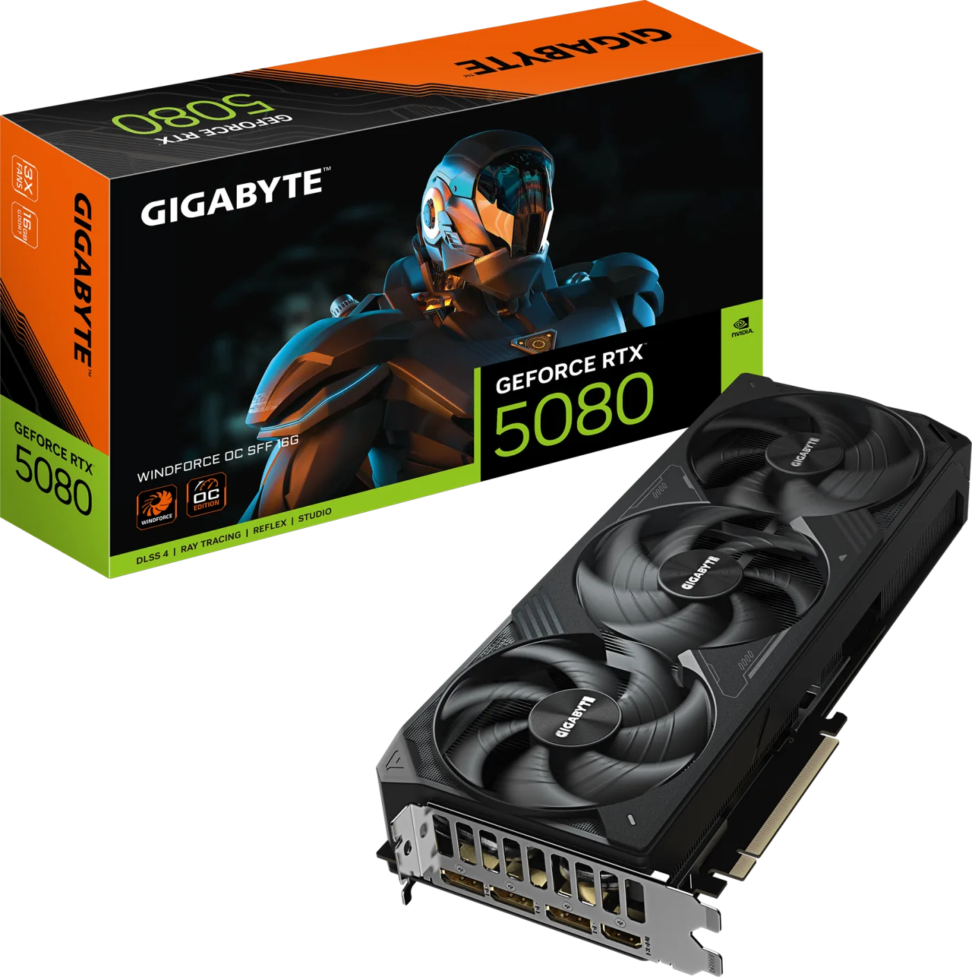 Видеокарта Gigabyte GeForce RTX 5080 WINDFORCE OC SFF 16 ГБ