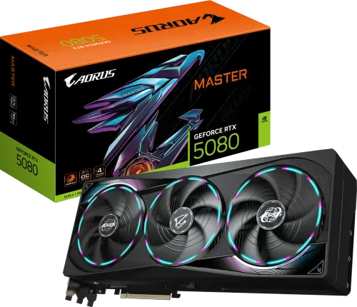 Видеокарта Gigabyte GeForce RTX 5080 AORUS MASTER 16 ГБ, чёрная