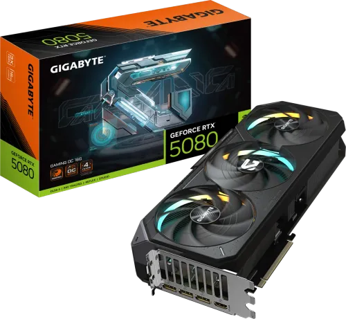 Видеокарта Gigabyte GeForce RTX 5080 GAMING OC 16 ГБ, чёрная